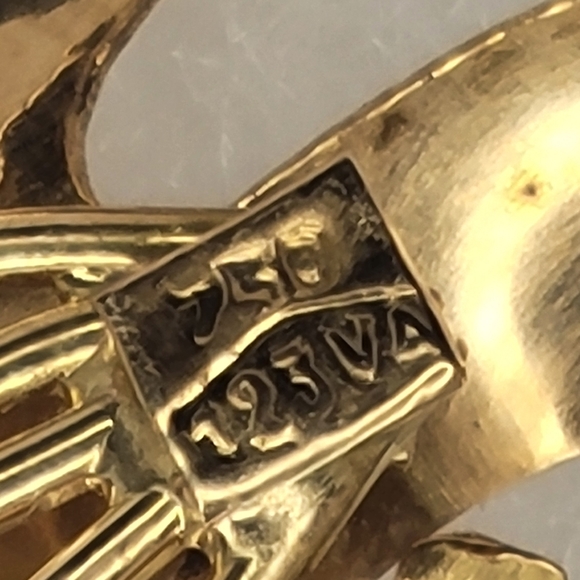 18K YELLOW GOLD WITH RUBIES PIN BROOCH 5.54 Grams - Picture 7 of 7